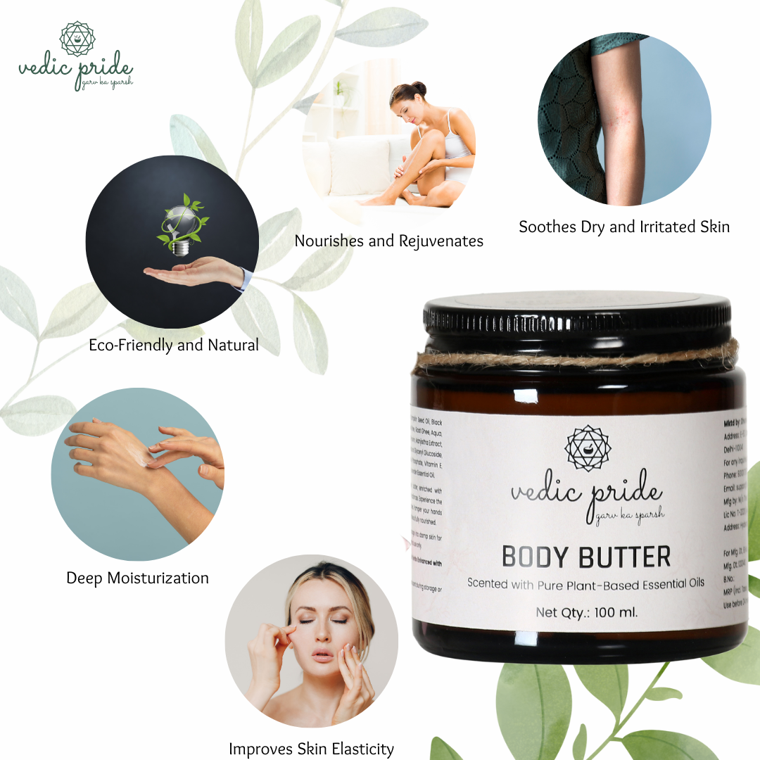 Ayurvedic Body Butter | Ghee Based Body Butter Lotion | Deeply Moisturize & Nourish Skin